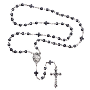 FREE Hematite Sacred Heart Rosary