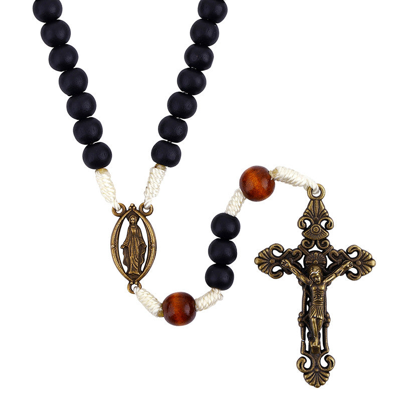 Antique Bronze Miraculous Cord Rosary