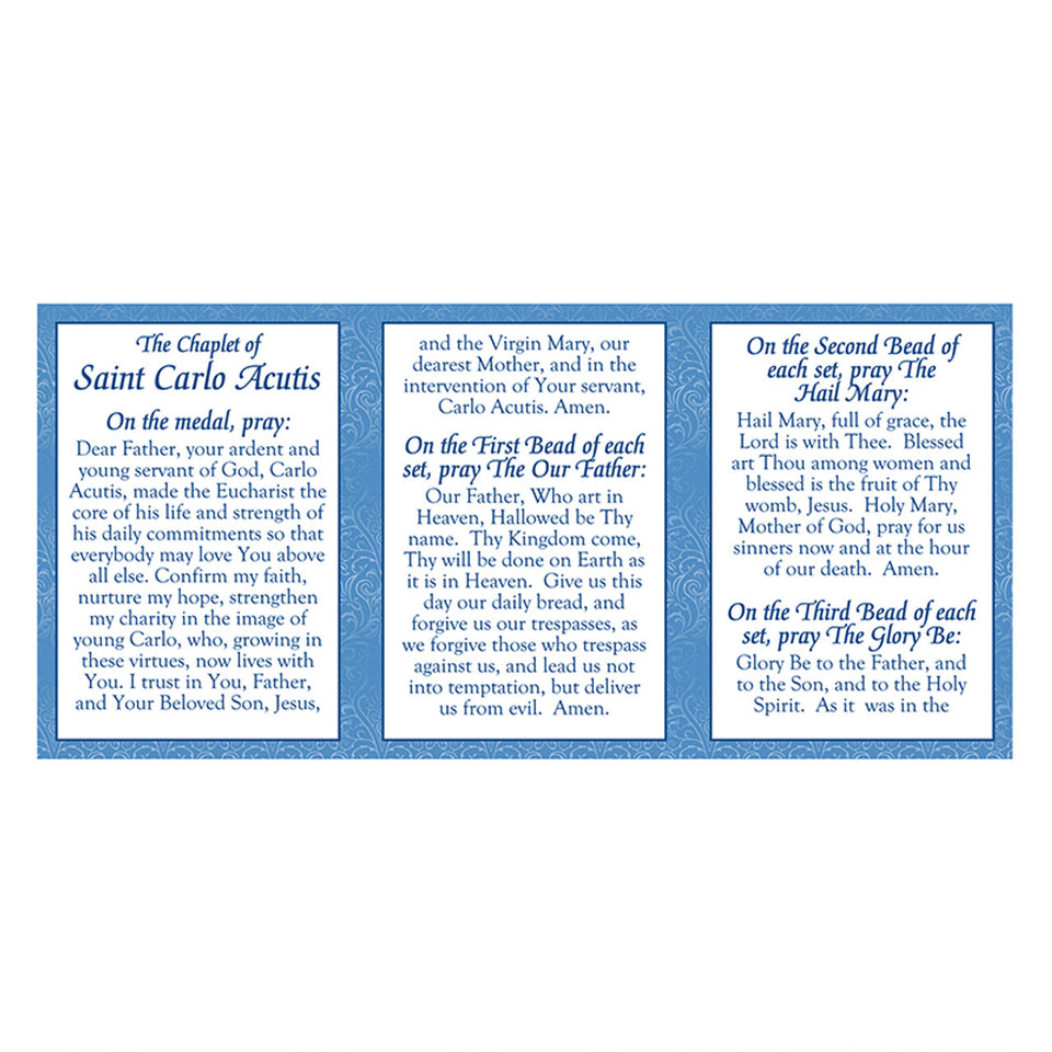 St. Carlo Acutis Chaplet w/ Prayers