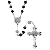 FREE St. Benedict Black Glass Rosary