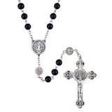 FREE St. Benedict Black Glass Rosary