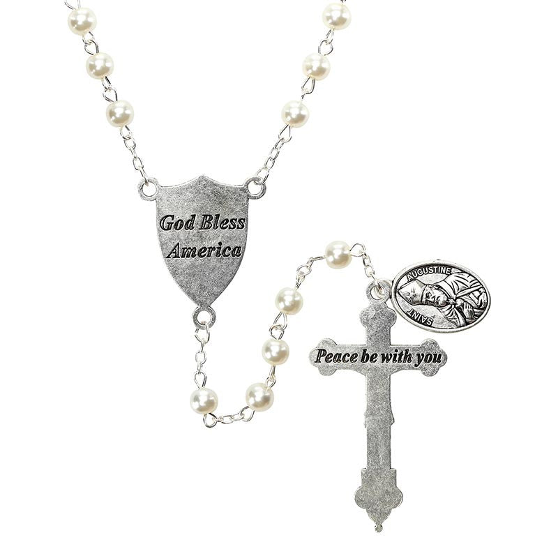 Pope Leo XIV Glass Pearl Rosary ($10 Special)