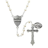 Pope Leo XIV Glass Pearl Rosary ($10 Special)