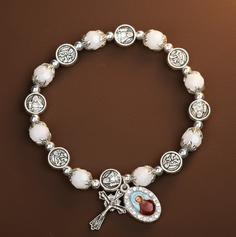 FREE St. Francis/St. Clare Crystal Medal Bracelet