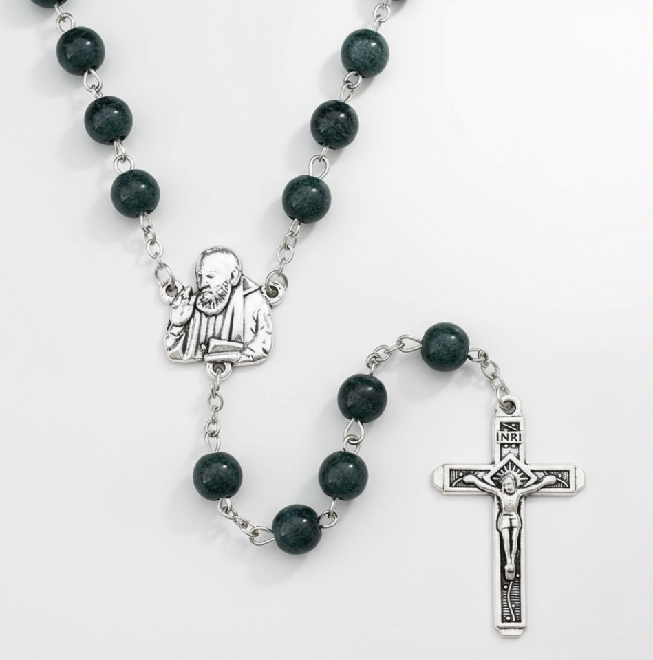 FREE St. Pio Marble Bead Rosary