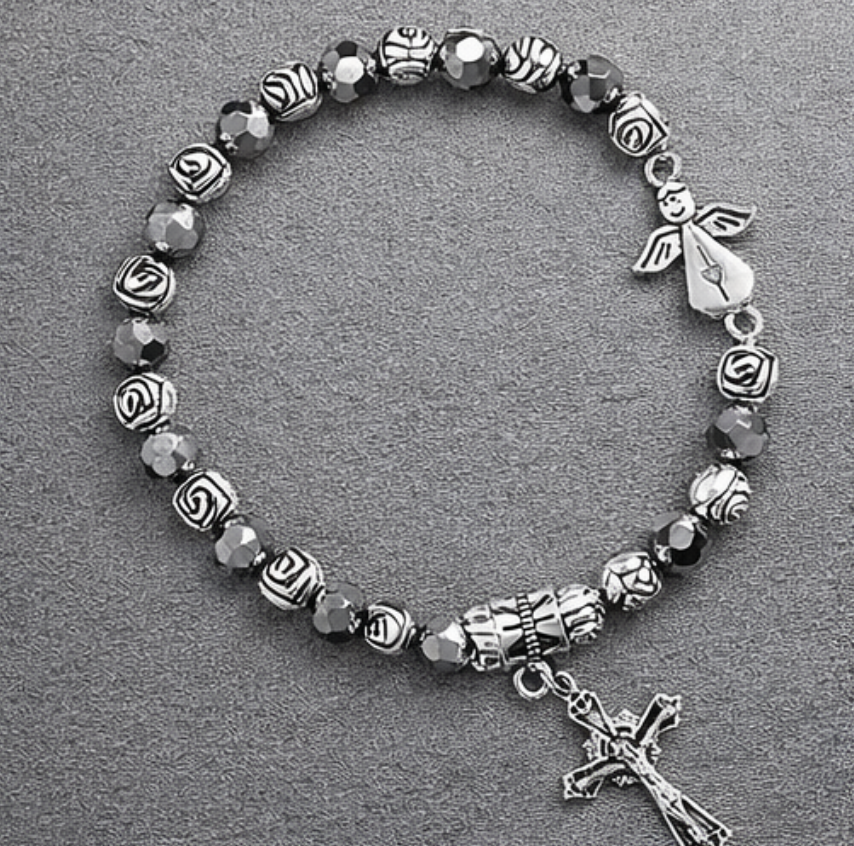 FREE Angel Rose Bead Rosary Bracelet