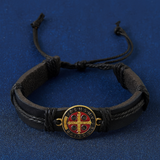 FREE Saint Benedict Medal Leather Bracelet