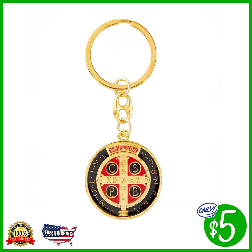 St. Benedict Gold Medal Key Chain