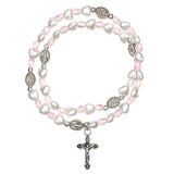 FREE Pink and White Heart Wrap Rosary Bracelet
