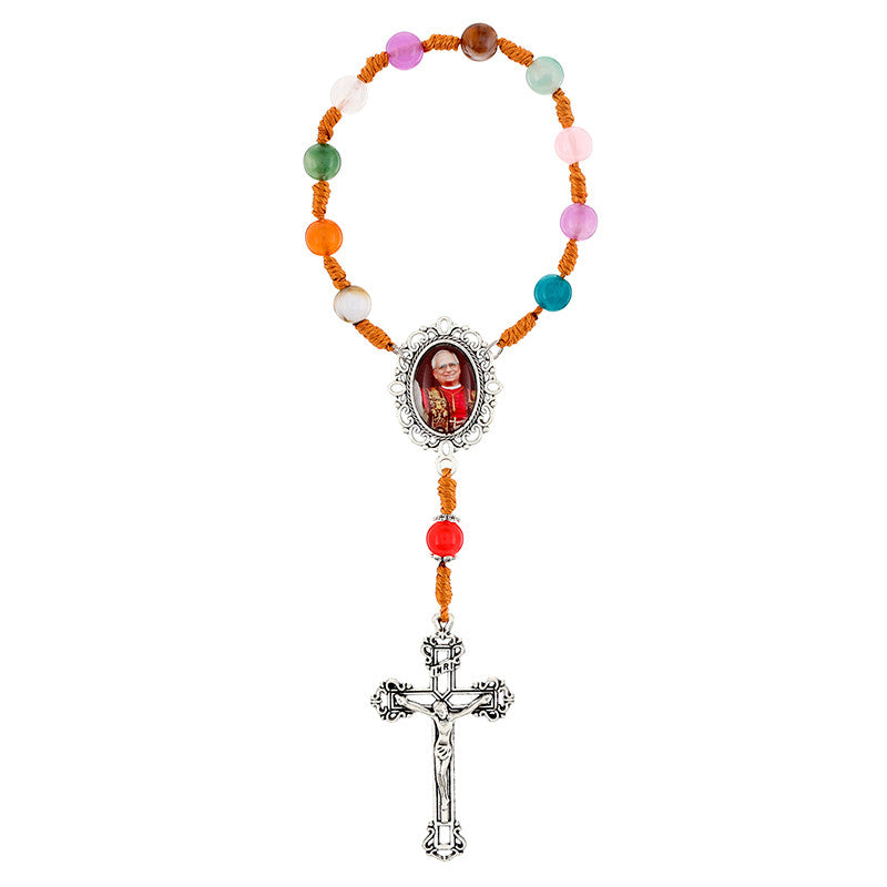FREE Pope Leo XIV Multicolor One-Decade Cord Rosary