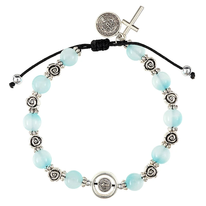 FREE St. Benedict Frosted Bead Rosary Bracelet