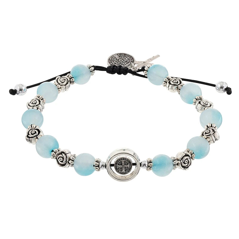 FREE St. Benedict Frosted Bead Rosary Bracelet