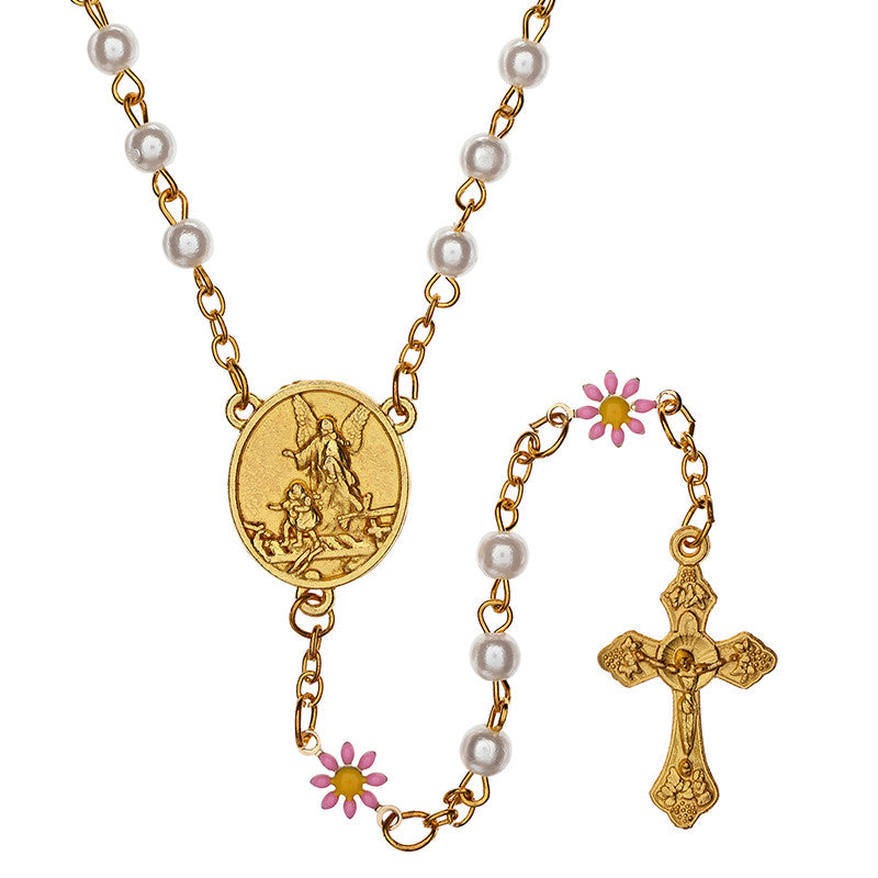 FREE Pearl Daisy Guardian Angel Rosary