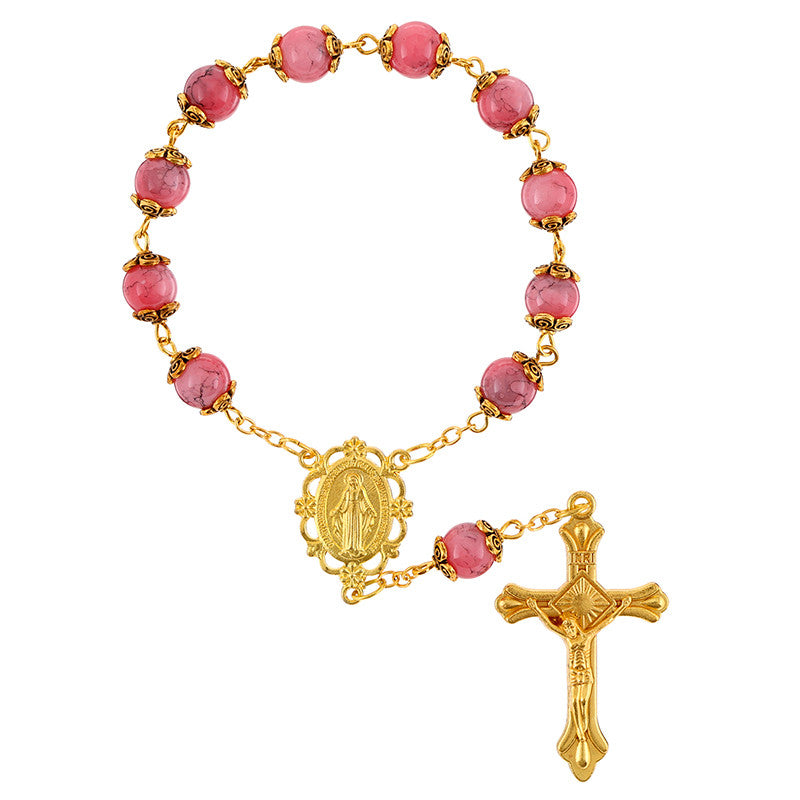 FREE Pink Miraculous Mary One-Decade Rosary