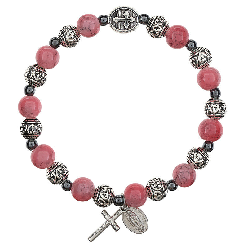 FREE Our Lady of Guadalupe Pink Rosary Bracelet