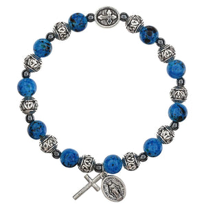 FREE Blue Miraculous Mary Bali Bead Rosary Bracelet
