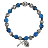 FREE Blue Miraculous Mary Bali Bead Rosary Bracelet