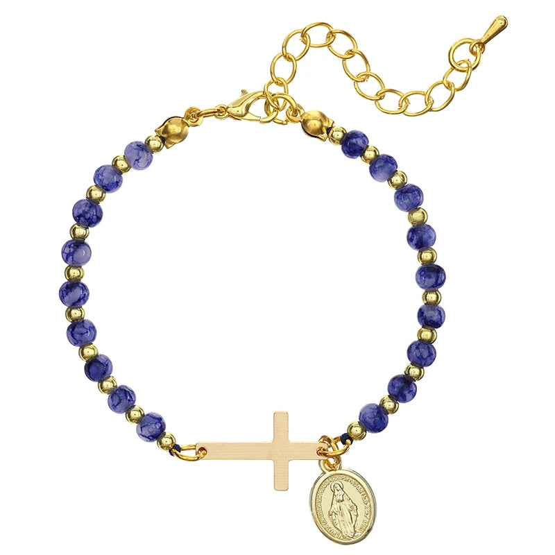 FREE Marbled Miraculous Medal and Cross Bracelet