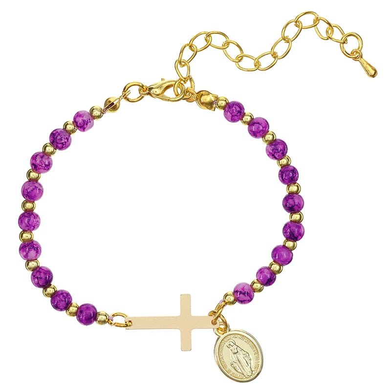 FREE Marbled Miraculous Medal and Cross Bracelet