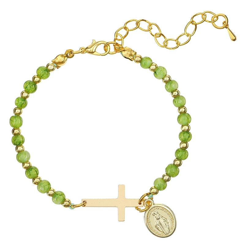 FREE Marbled Miraculous Medal and Cross Bracelet