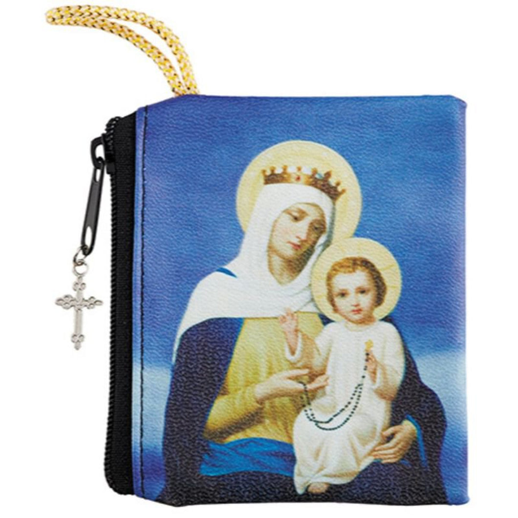 Our Lady of the Rosary Zipper Rosary Case