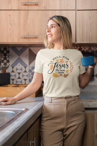 'Fall for Jesus He Never Leaves' T-Shirt