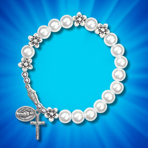 FREE Blessed Mother Pearl and Flower Bracelet