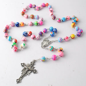 FREE Colorful Flower Bead Rosary
