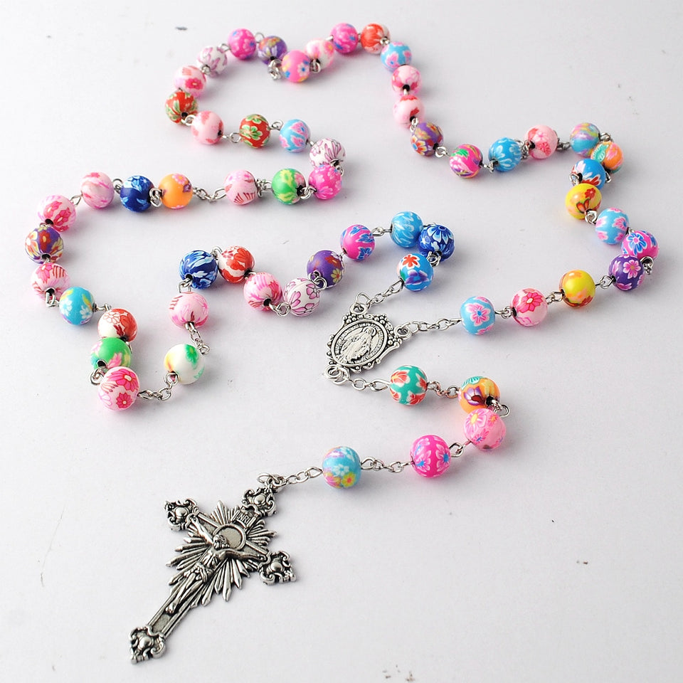 FREE Colorful Flower Bead Rosary