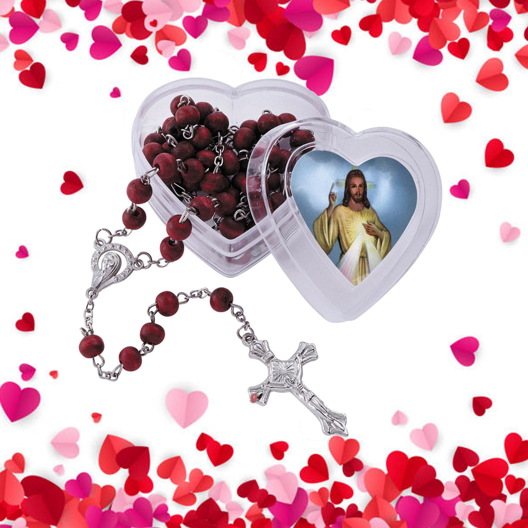 FREE Divine Mercy Rose Scented Rosary with Heart Case