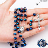 FREE Deep Blue Holy Soil Medal Rosary