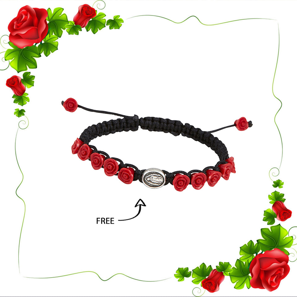 FREE Our Lady of Guadalupe with Roses Bracelet