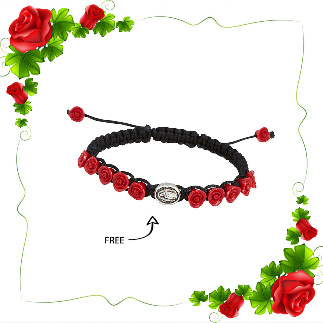 FREE Our Lady of Guadalupe with Roses Bracelet