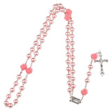 FREE Pink Rose Rosary with Lourdes Medal