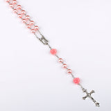 FREE Pink Rose Rosary with Lourdes Medal