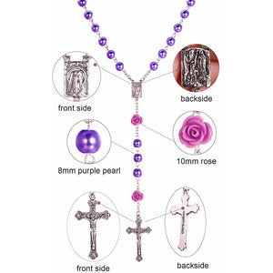 FREE Purple Rose Rosary w/ Lourdes Medal
