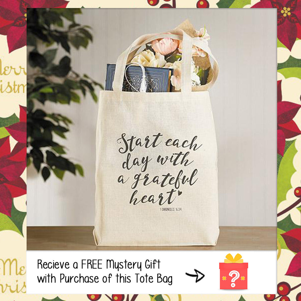 Grateful Heart Tote Bag with Inside Pocket