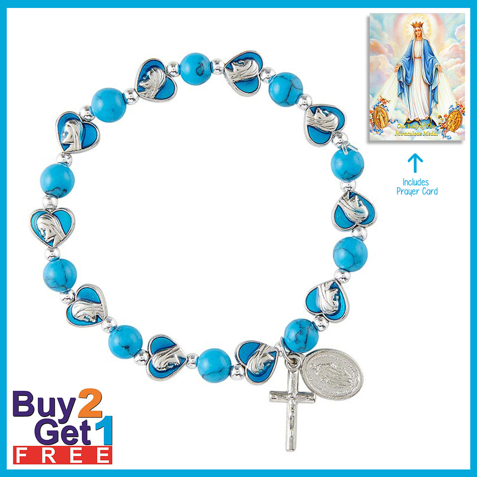 Turquoise Blessed Mother Heart Bracelet (BUY 2 GET 1 FREE)