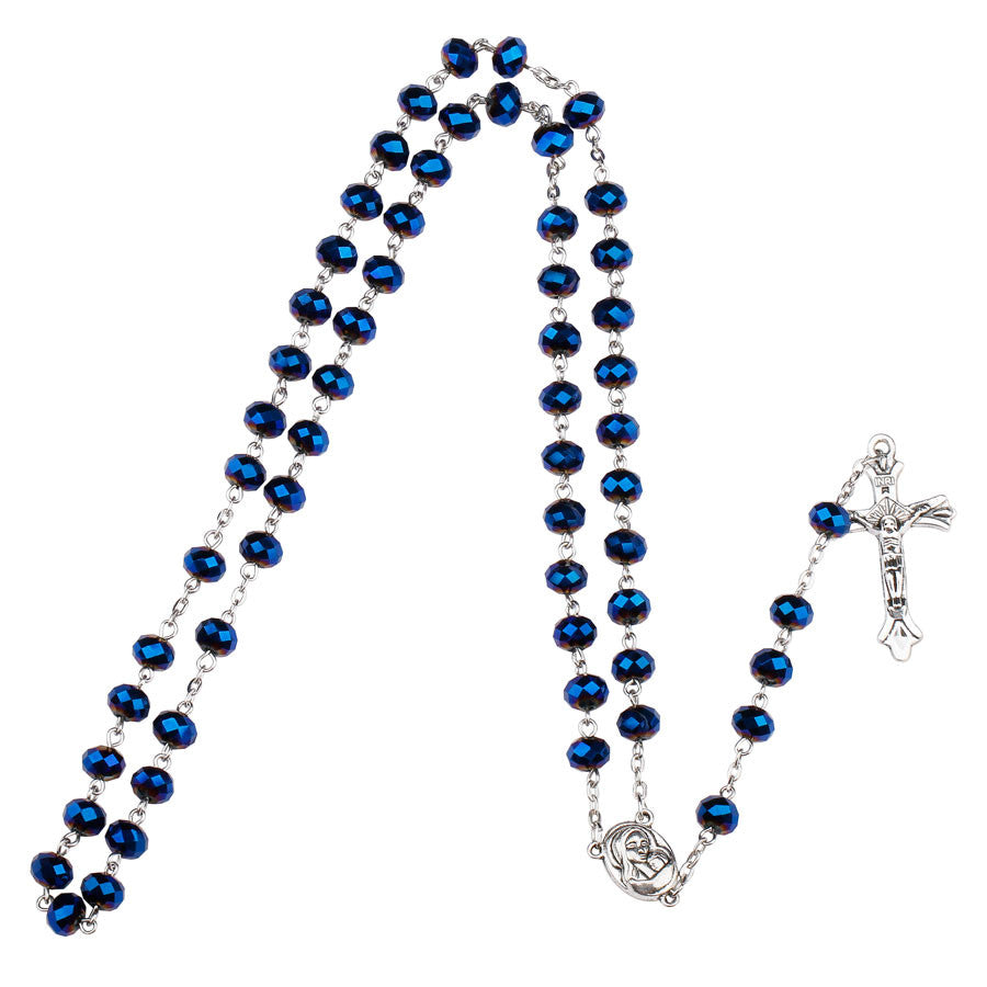 FREE Deep Blue Holy Soil Medal Rosary