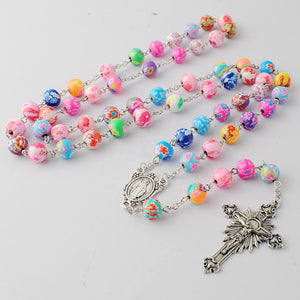 FREE Colorful Flower Bead Rosary