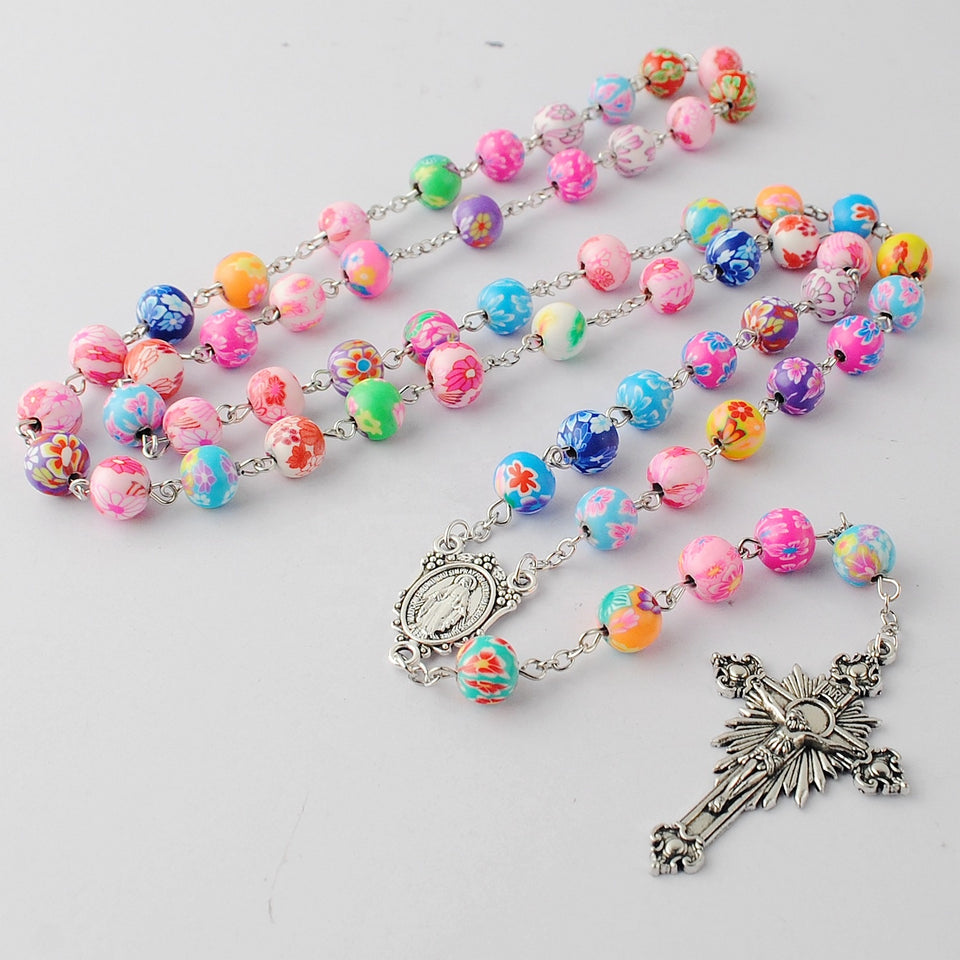 FREE Colorful Flower Bead Rosary