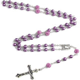 FREE Purple Rose Rosary w/ Lourdes Medal