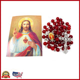 Sacred Heart Glass Rosary