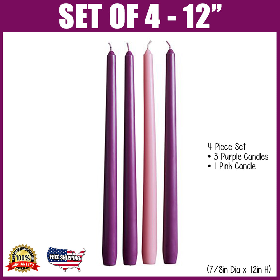 Advent Taper Candle - Set Of 4 - 12