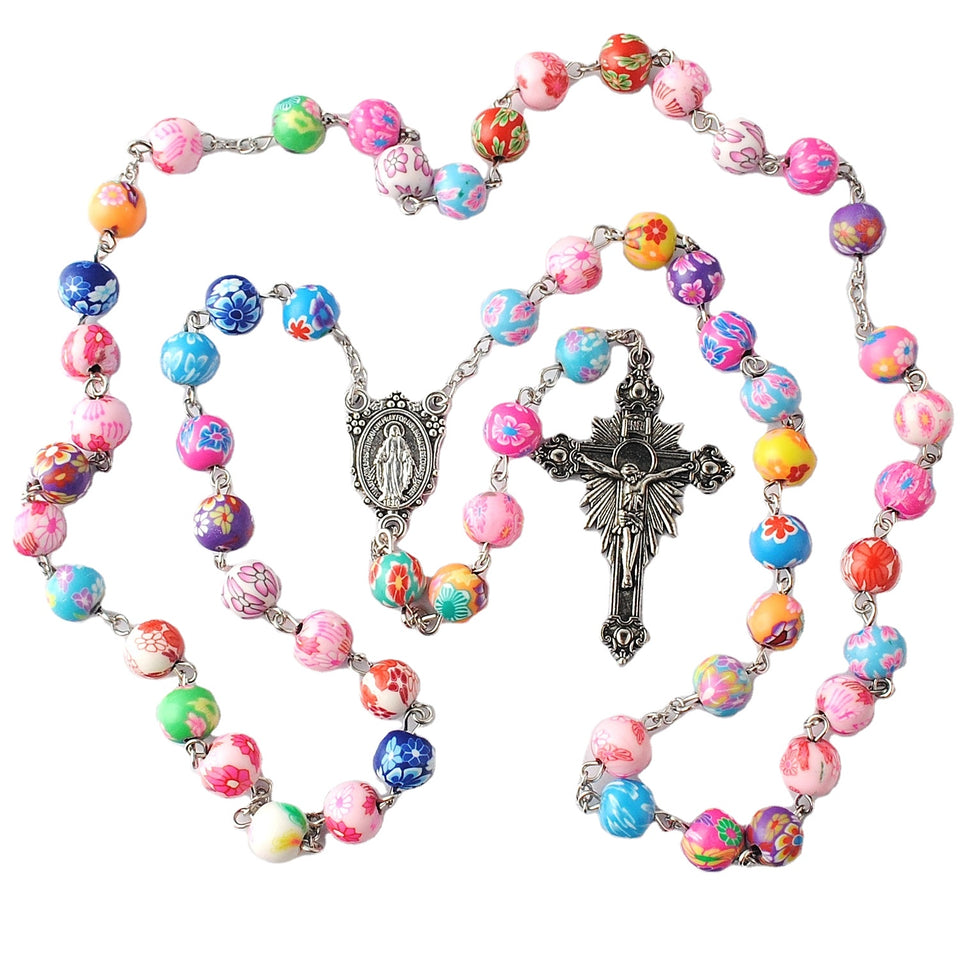 FREE Colorful Flower Bead Rosary
