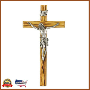 10" Olive Wood Crucifix (Free Shipping)