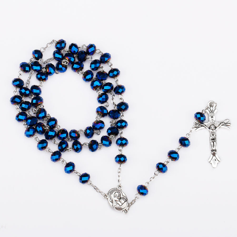 FREE Deep Blue Holy Soil Medal Rosary