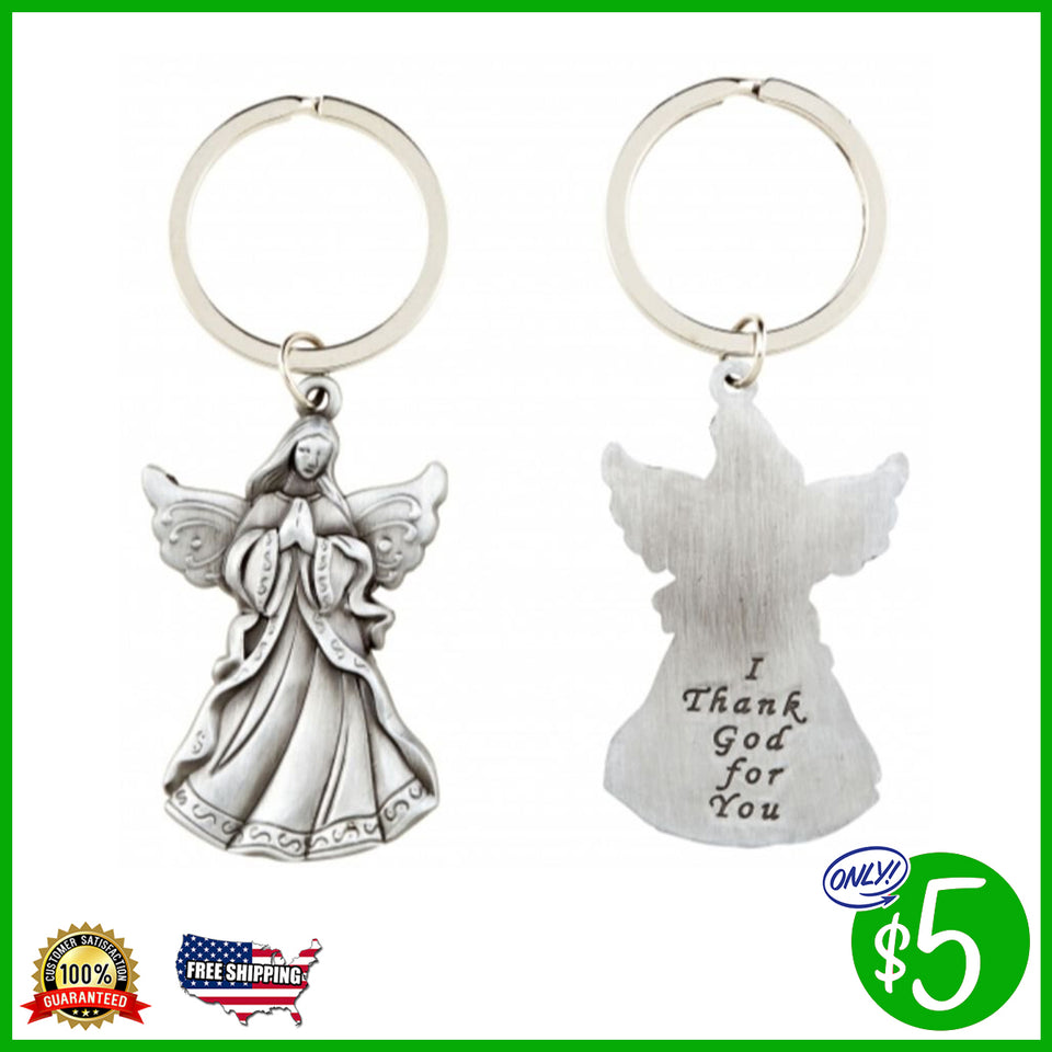 I Thank God for You Angel Key Chain