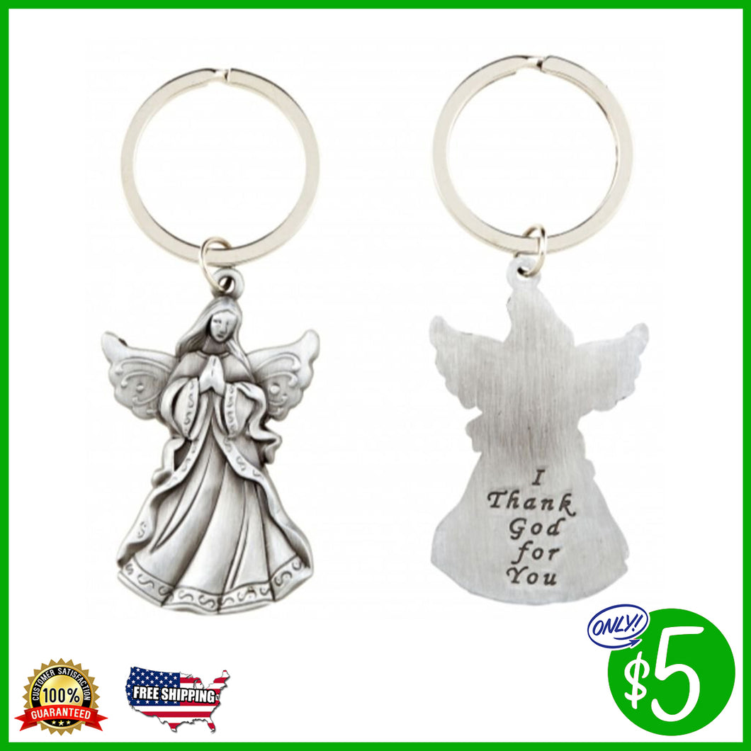 I Thank God for You Angel Key Chain