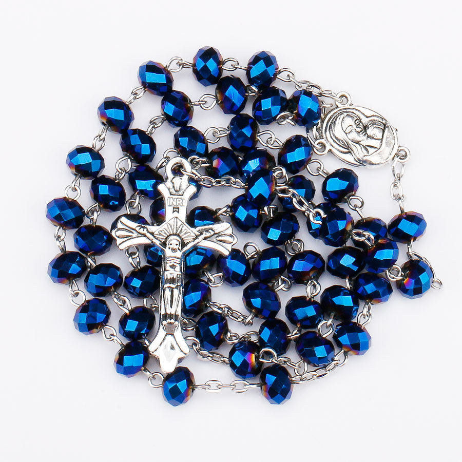 FREE Deep Blue Holy Soil Medal Rosary